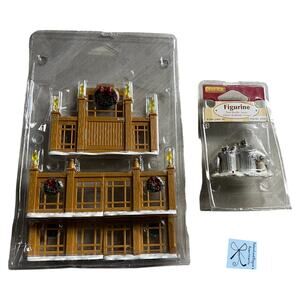 Lemax No. 97528 2004 Trash Bandits Raccoons Figurine and Archway Fence Set